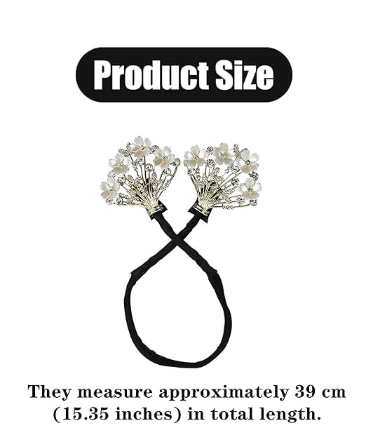 KHAMKARI Juda Hair Bun Accessories for Women, Quick Bun Maker for Hair, Medium Thick Hair Bun Clips for Women, White Floral Rhinestone Hair Style Accessories Twist Bun Clips for Daily, Party (White) 4