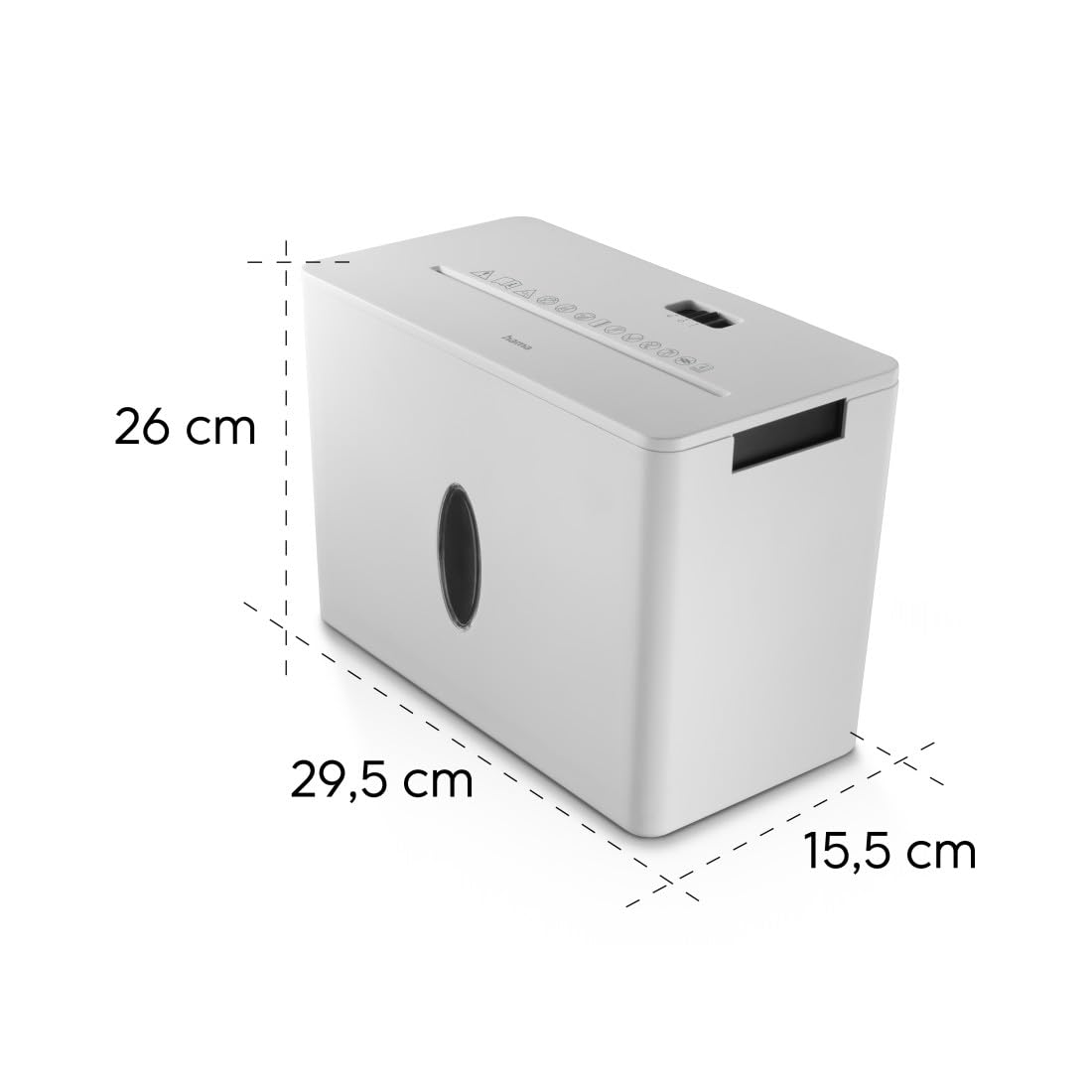 Hama Destructeur de Papier 4 Feuilles A4 Lames Acier Sécurité P4 T4 E3 Blanc