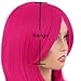 MapofBeauty 20 Inch/50 cm Long Layered With Bangs Straight Synthetic fiber Shoulder Length Hair Party Wig (Hot Pink)