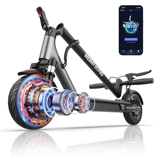 WERHY 10”/8.5” Electric Scooter, 500/350W Powerful Motor, 22/19MPH Top Speed, 25/22/16 Miles Long Range, Folding E Scooter with Dual Braking for Teens and Adults