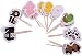 QIANG Toy Pack 24 Cupcake Animal Farm Médiator gâteau Topper Enfants Birthday Party Sticks Alimentaires Apprendre