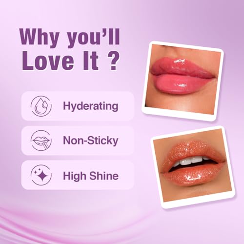 Image of Million Colors So Juicy Lip Gloss Infused With Castor Oil and Vitamin E| Long Lasting and Extra Hydrating| Light Weight and Non-Sticky(Pink Glaze, 05)