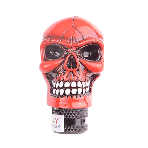 AutoBoy ABy Skull Head Gear Stick Shift Shifter Knob Lever Cover Universal Fit for Most Manual Transmission Vehicles(Red)