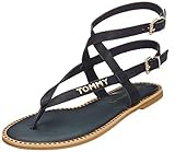  Tommy Hilfiger Iconic Flat Strappy Sandal, Chanclas para Mujer, Azul (Midnight 403), 38 EU