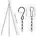 Metal Cadena Colgante Macetas con Ganchos y Clips, 12 Piezas 50cm Cesta...