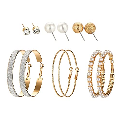 Image of Shining Diva Fashion Stylish Pairs Metal Earrings for Women and Girls