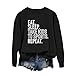 ZLXBLYYMZ Eat Sleep Take Kids To Sports Repeat Sweatshirt Women Funny Casual Mom Shirts Long Sleeve Crewneck Sweatshirts (US, Alpha, XX-Large, Regular, Regular, Black)