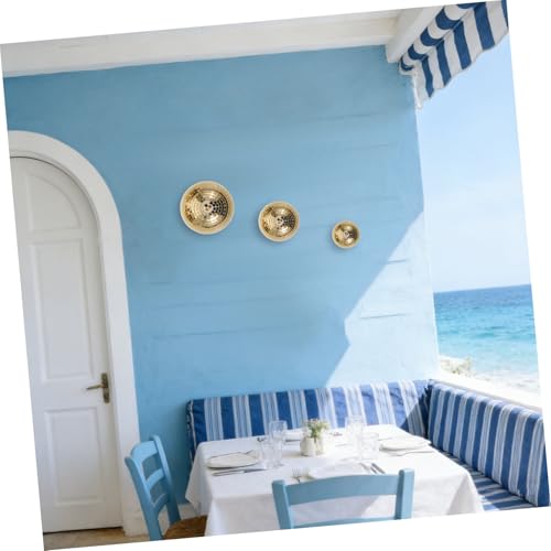 3 unidades de bolas espejadas de vidrio dorado, semiesféricas para colgar en pared con adhesivo trasero, decoración reflectante para festivales de música y espacios comerciales, fácil de limpiar miniatura 5