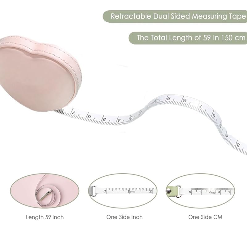 Paquete de 3 Cintas métricas retráctiles de Doble Cara de plástico de 60 Pulgadas de Longitud for medir la Tela del Cuerpo