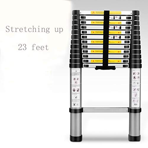 20ft Telescopic Professional Folding Aluminum Multi Purpose Telescoping Ladder Extension Ladder with Spring Loaded Locking (Ladder 5.4M+ 5.4M)