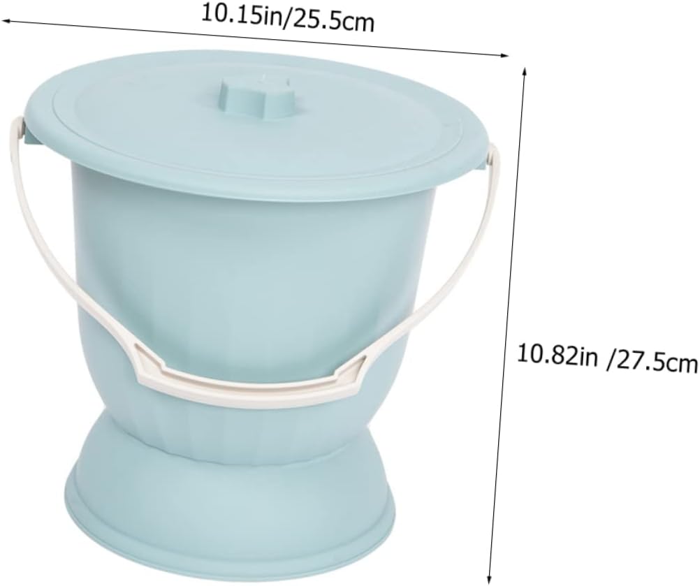 VALICLUD Portable Urine Potty with High Base Durable Handheld Chamber Pot for Home Use for Elderly and Pregnant Women Easy to Clean Plastic Design Blue