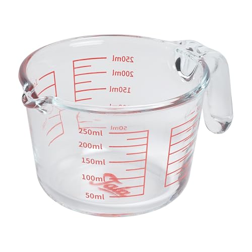Tala 250ml Measuring Jug Clear Glass Jug with Easy-Read Measurements Ideal for Baking Cooking & Portioning Lightweight Durable & Dishwasher Safe