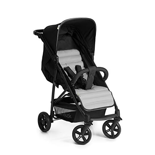 hauck Rapid 4 Silla de paseo 25 kg, Carrito Bebe desde el Nacimiento, Silla Paseo Ligera, Cochecito Bebe Reclinable, Arnés, Capota XL, Cesta Grande, Caviar/Silver
