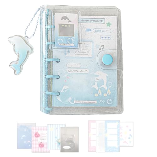 Kit de Scrapbook | M5 Carpeta de Álbum de Recortes de Bolsillo | Incluye Notas Adhesivas Pegatinas 70 Páginas Libreta Transparente para Manualidades Juveniles Bodas
