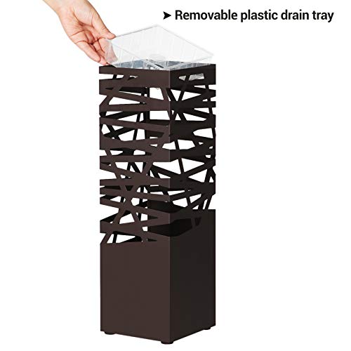 image for SONGMICS Metal Umbrella Stand Rack, for Canes Walking Sticks, Square F