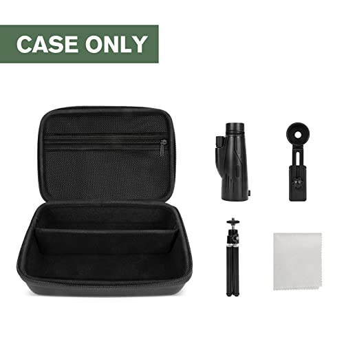 ProCase-Hard-Carrying-Case-for-Monocular-Telescope-Travel-Storage-Bag-Compatible-with-Gosky-12x55-Pankoo-12X50-40X60-Titan-12x55-Viajero-12x50-Starscope-Phone-Tripod-Accessories-Holder-Black