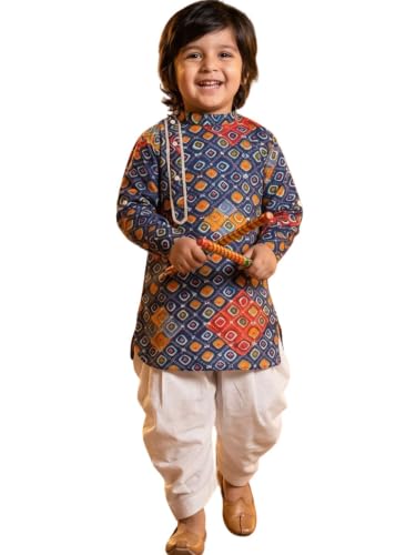 AJ DEZINES Kids Cotton Full Sleeve Printed Kurta Pajama Set for B...