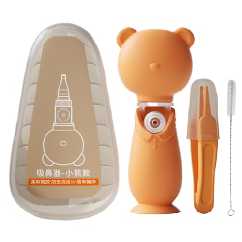 Juego de aspiradora nasal de silicona PP de 4,84 pulgadas | Aspirador Nasal Portátil para Niñas - Limpieza Suave Nariz Tapizado Casa Viaje Exterior Higiénico Conveniente Adecuado para Padres