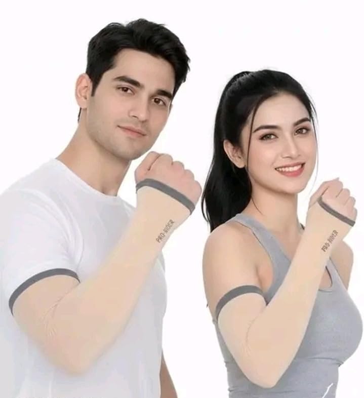 Image of Topibaaz Unisex Arm sleeves with UV Protection for Men and Women Outdoor Indoor Sports UPF 50 Arm Cover with Compression & Cooling Effect Summer Hand Gloves