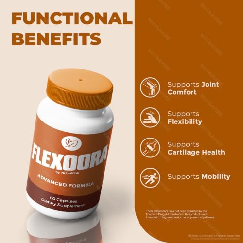 NutraVibe Flexoora Capsules, 2 Pack (120 Capsules) - 3
