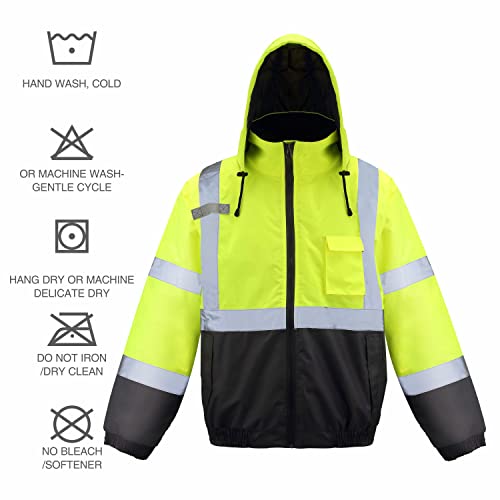 Caparazon Class3 High Visibility Weatherproof Bomber Jacket With Quilted Built-In Liner #TOP4