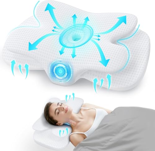 Orthopädisches Nackenkissen aus Memory-Schaum, orthopädisches Nackenkissen für Schulterschmerzen, festes Nackenkissen für Seitenschläfer, Linderung von Nackenschmerzen und Schnarchreduzierung (weiß)