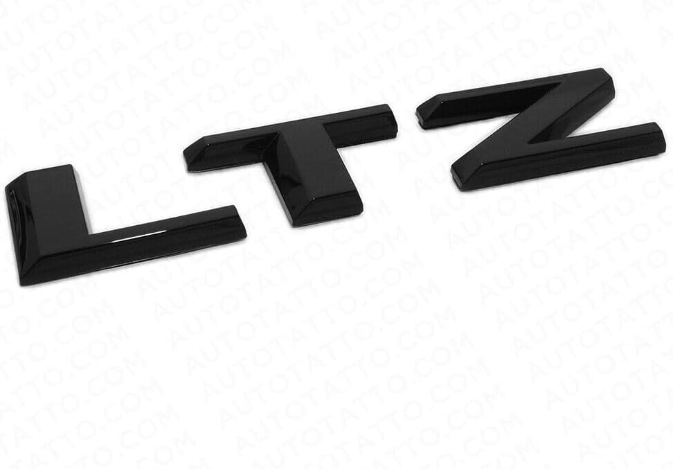Image of 1Pcs Big Size Tailgate LTZ 2019-2025 Compatible with Tahoe and Silverado Letter Logo Emblem Badge Nameplates Decal Replacement for Chevy 1500 Z71 (Gloss Black)