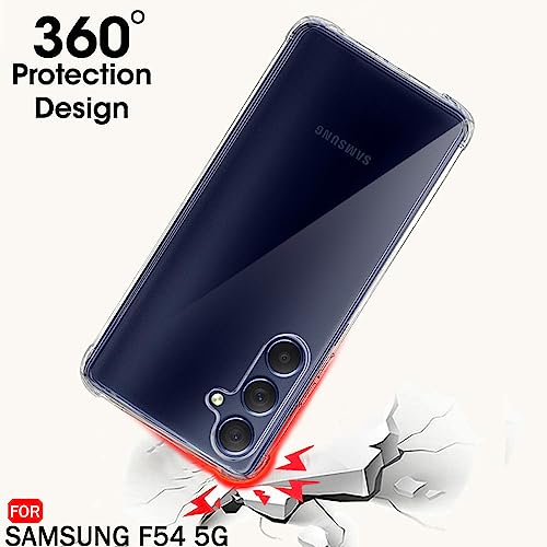 Image of TheGiftKart Shockproof Hybrid Crystal Clear Samsung Galaxy F54 5G Back Cover Case | 360 Degree Protection | Transparent Hard Back Cover Case for Samsung Galaxy F54 5G (PC & TPU, Transparent Bumper)