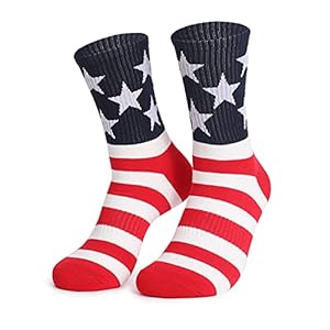 American Flag Socks for Men or Women 4th July Middle Socks Star and Stripe Fourth St USA Socks Patriotic Freedom Day Gifts
