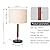 lianheng Mid Century Table Lamp, Farmhouse Desk Lamp with Pull Chain Switch&Linen Shade, Black Metal Bedside Lamp for Bedroom, Living Room, Office, Wood Finish(Black)