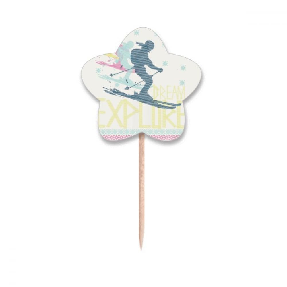 Piques à cupcakes sports d'hiver colorés pour un goûter d'anniversaire après-ski réussi