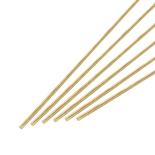 Image of sourcing map 4.5mm x 305mm Brass Round Rod, Metal Solid Shaft Rods Lathe Bar Stock for DIY Crafts Model Car Helicopter Airplane 6pcs