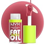 NYX Professional Makeup Lip Oil, Fat Oil Lip Drip, High Shine Tinted Gloss, 12hr Hydrating Lip Treatment with Squalane, Non-Sticky, Vegan, Shade: Chillin' Like A Villain