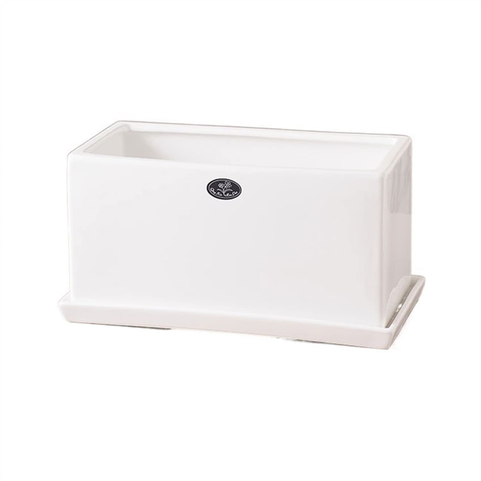 Vasi per Piante Vaso da Fiori Rettangolare in Ceramica Balcone Giardino Interno Vaso for Piante succulente con Fiori Piccoli 11,8 Pollici Vaso da Interno Fioriera (Color : White)