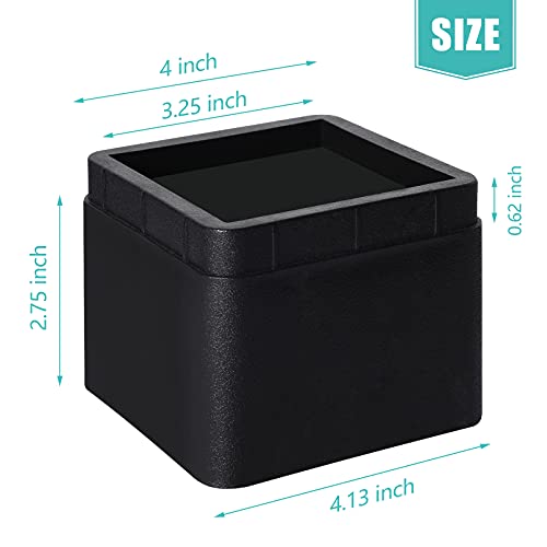 Meetwarm 3 Inch Bed Risers Heavy Duty Furniture Risers Stackable Platform Blocks For Dorm Couch Bed Sofa Chair Table (Black), Set Of 4 #TOP3