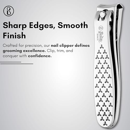 Beauté Secrets Nail Cutter - Professional Nail Clipper with Curved Blade for Trimming & Grooming - Easy to Use, Precision Nail Care Tool, Silver - Image 2