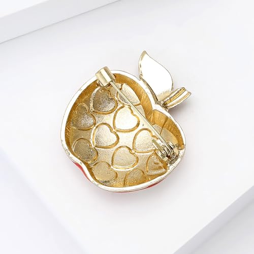 Image of Enamel Fruit Brooch for Women Rhinestones Fruit Lapel Pin Elegant Fruit Brooches Jewelry Gift, Perfect for Dresses Hat Bag