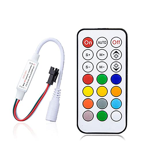 Meruido Mini DC5-24V 14/21 Keys 2811 Remote Control RF Controller for WS2811 WS2812B 2811 2812 LED Strip Light (21keys Mini LED Controller)