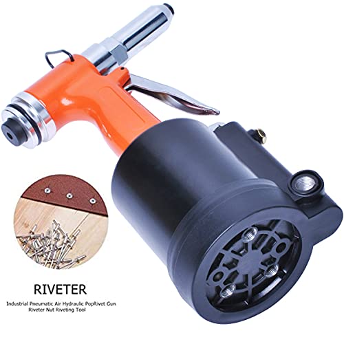Wadoy Pneumatic Rivet Gun, Pneumatic Pop Rivet Gun Set Hydraulic Air Riveter Tool With 1/4" 3/16" 5/32" 1/8" 3/32" Nose Pieces Heavy Duty Air Rivet Gun #TOP4
