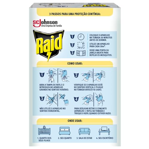 Raid Inset Eletrico 45 Noite Citronela Refil
