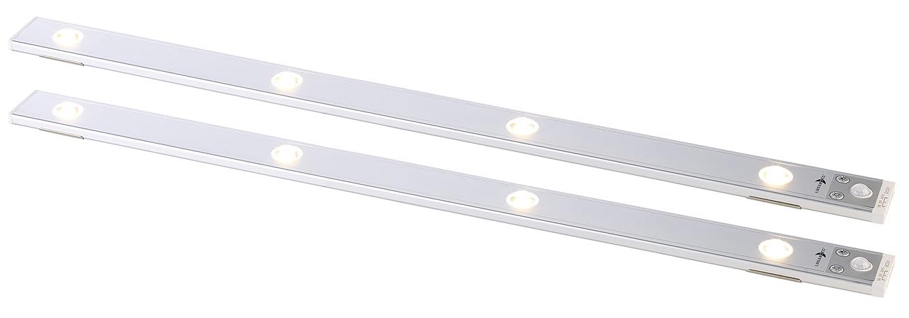 Lunartec strisce luminose cucina led: Set da 2 Fari LED a batteria per sotto mobile, con 4 coni di luce, CCT, dimmerabile (lampada da sotto mobile cucina con sensore, illuminazione a piatta, veicolo)