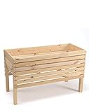myGardenlust Hochbeet aus Holz zum Bepflanzen für Gemüse im Garten, Terrasse und Balkon - In moderner Trogform - Natur