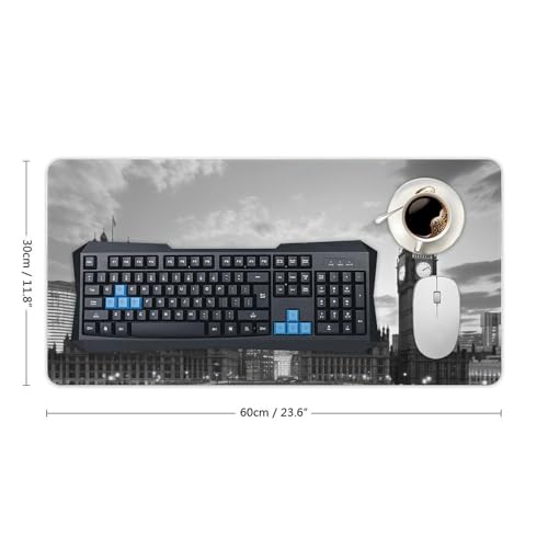 Mouse Pad grande blanco y negro para gaming 24x12 pulgadas miniatura 2