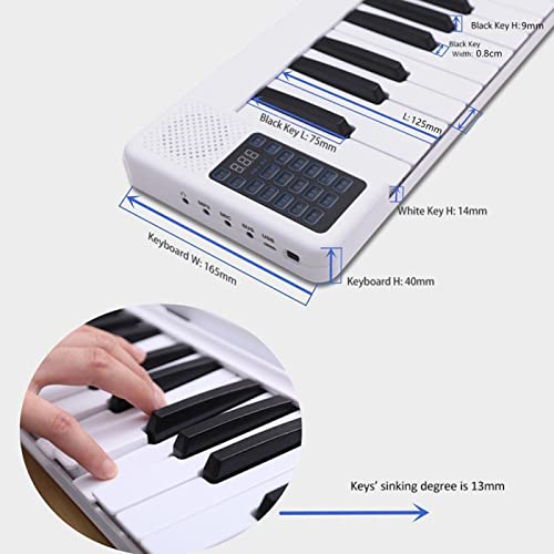 Clavier portable de piano numérique pliable de piano de clavier pleine grandeur de 88 touches for les débutants avec Bluetooth, USB/MIDI, pédale de sustain, sac de piano (Color : White) - Les Beatles, Paul McCartney, John Lennon, RIngo Starr, George Harrison Clavier portable de piano numérique pliable de piano de clavier pleine grandeur de 88 touches for les débutants avec Bluetooth, USB/MIDI, pédale de sustain, sac de piano (Color : White) – Image 8