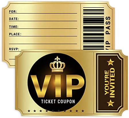 20 Double-Sided Design Birthday Party Invitations with Envelopes，Movie VIP Party Invitations, Baby Shower Party Invites Supplies Favors（Gold）