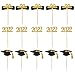 Amosfun 36Pcs Abschlusskuchen- Topper Cupcake Picks Abschlusshut Kuchen Einfügen Dekorationen 2022 Glückwunsch Ablauf Senior High School Graduation Party Gunst