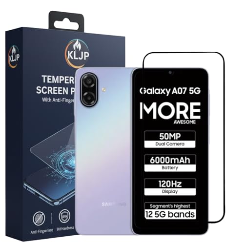 Image of Gorilla Tempered Glass For Samsung A07 (Pack of 1) With Installation Kit | Edge to Edge Coverage | Black