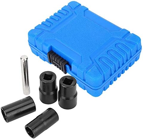 KIMISS Chrome-Molybdenum Steel 5Pcs Twist Socket Set Locking Wheel Nut Bolt Stud Extractor Removers 17mm 19mm 21mm 22mm Socket//20mm Locking Wheel nut Extractor