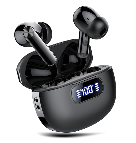 Kopfhörer Kabellos Bluetooth, In Ear Kopfhörer Bluetooth 5.3 mit 4 ENC Noise Cancelling Mic, 2026 Neue Kopfhörer Kabellos LED Anzeige, 48Std Earbuds, HiFi Stereo IP7 Wasserdicht Ohrhörer für Arbeit