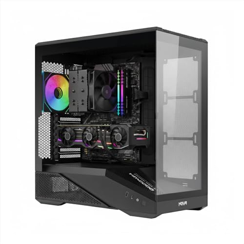 Noua Cool GH200 | Case PC Gaming ATX Mid Tower | Ventola PWM Led ARGB | USB 3.0 e Type-C | Supporto Raffreddamento Liquido 360 mm | Vetro Temperato e Mesh | Bianco